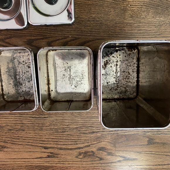 Retro/Vintage Lincoln Beautyware Chrome Canister Set - Picture 8 of 9